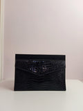 YSL clutch in shiny all black