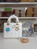 Lady Dior bag in white