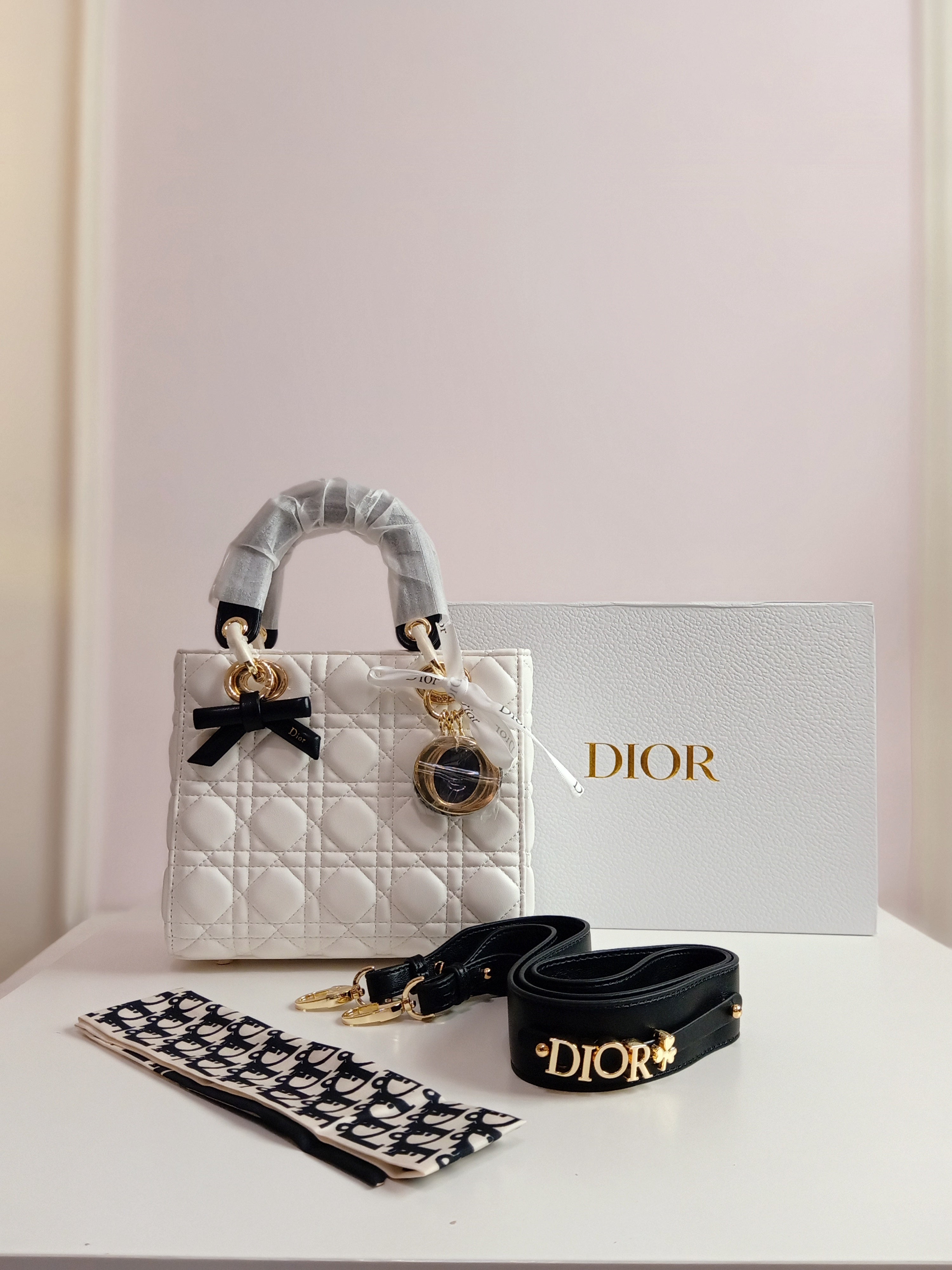 Lady Dior medium size in white