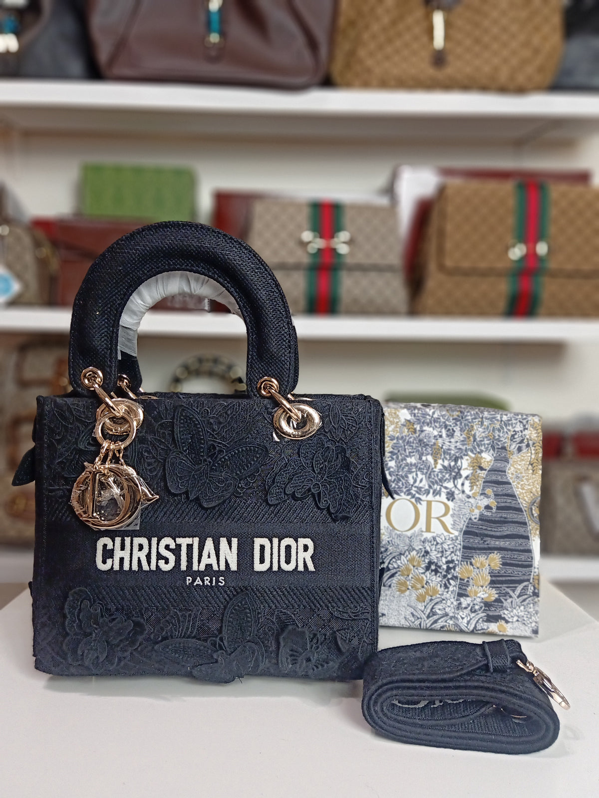 Lady Dior bag in black
