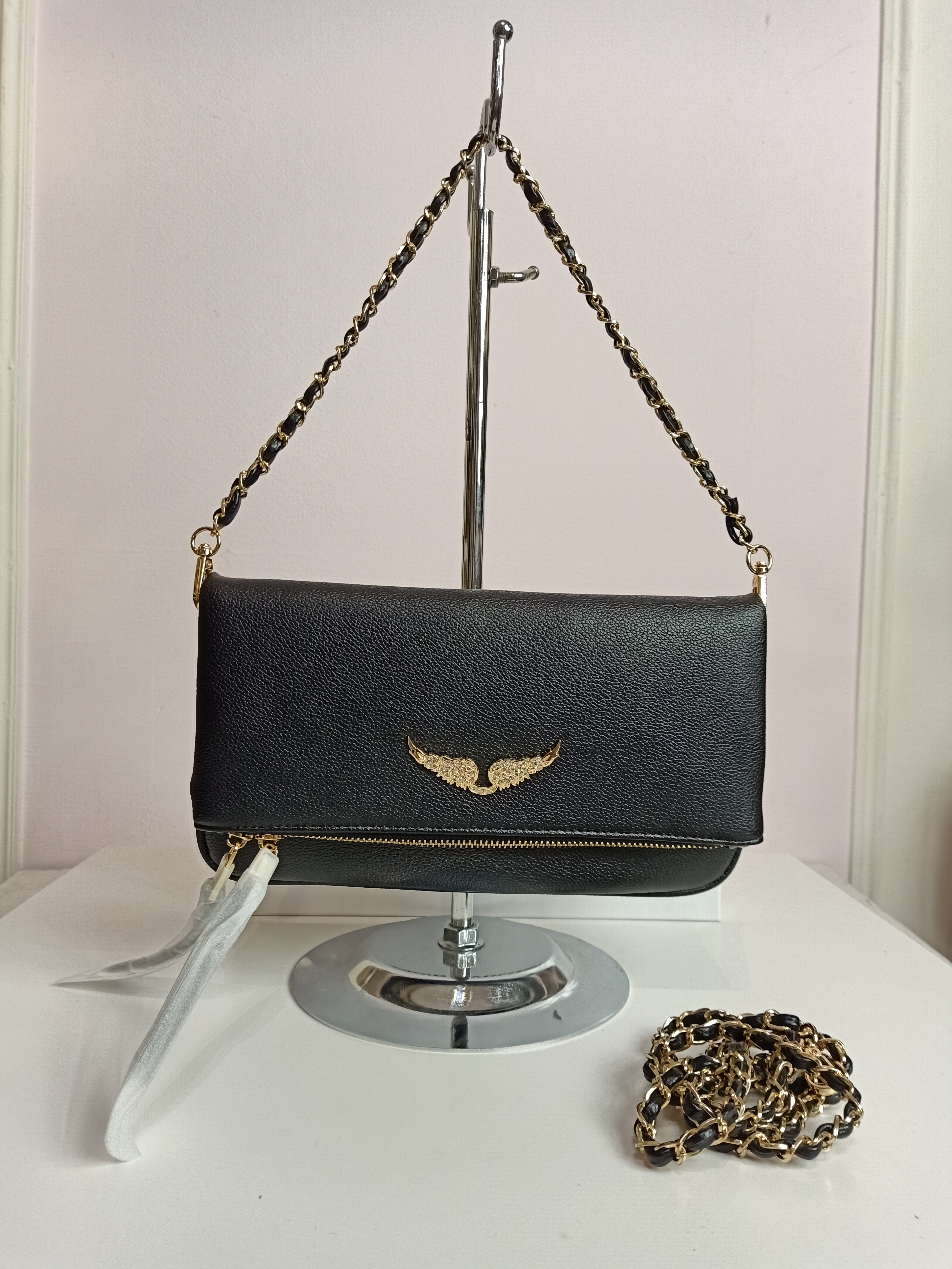Zadig&Voltaire cross body bag in black-gold