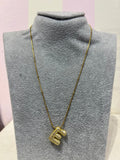 Letter E 18 gold plated stainless steel necklace