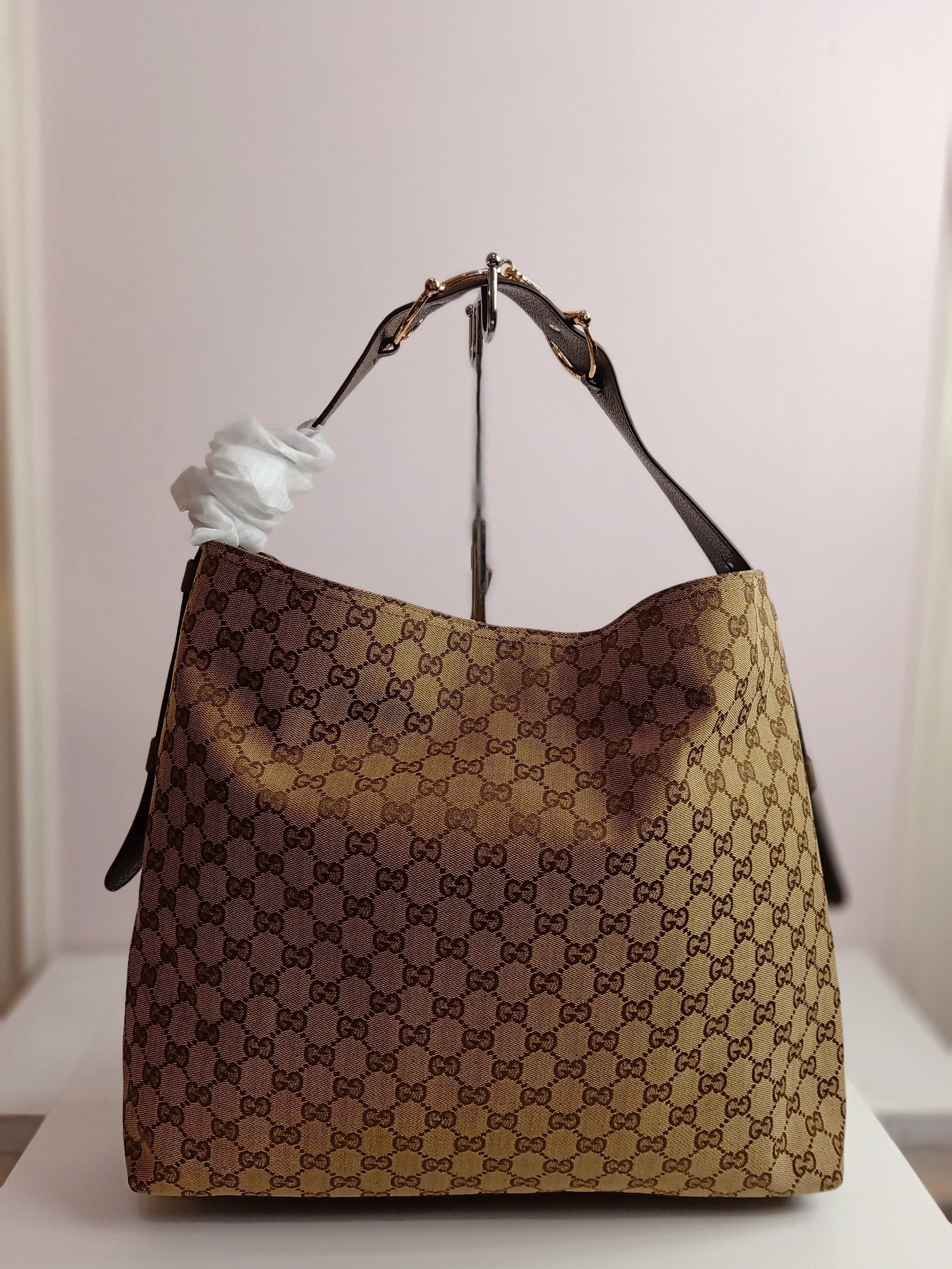 Gucci large shoulder bag in brown-beige