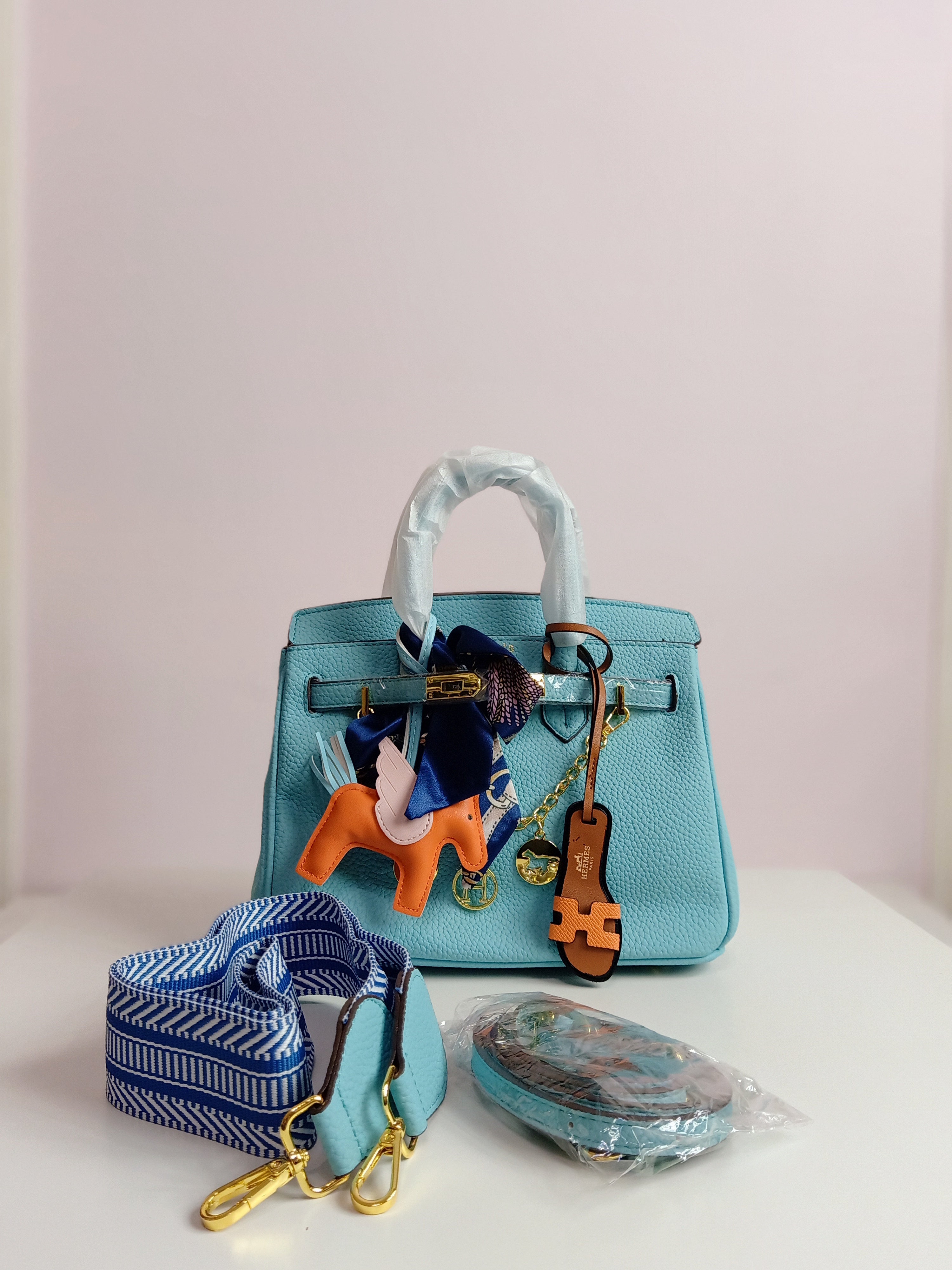 Hermes birkin small size in azure