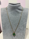 Van cleef double face 18 gold plated stainless steel necklace in black-green