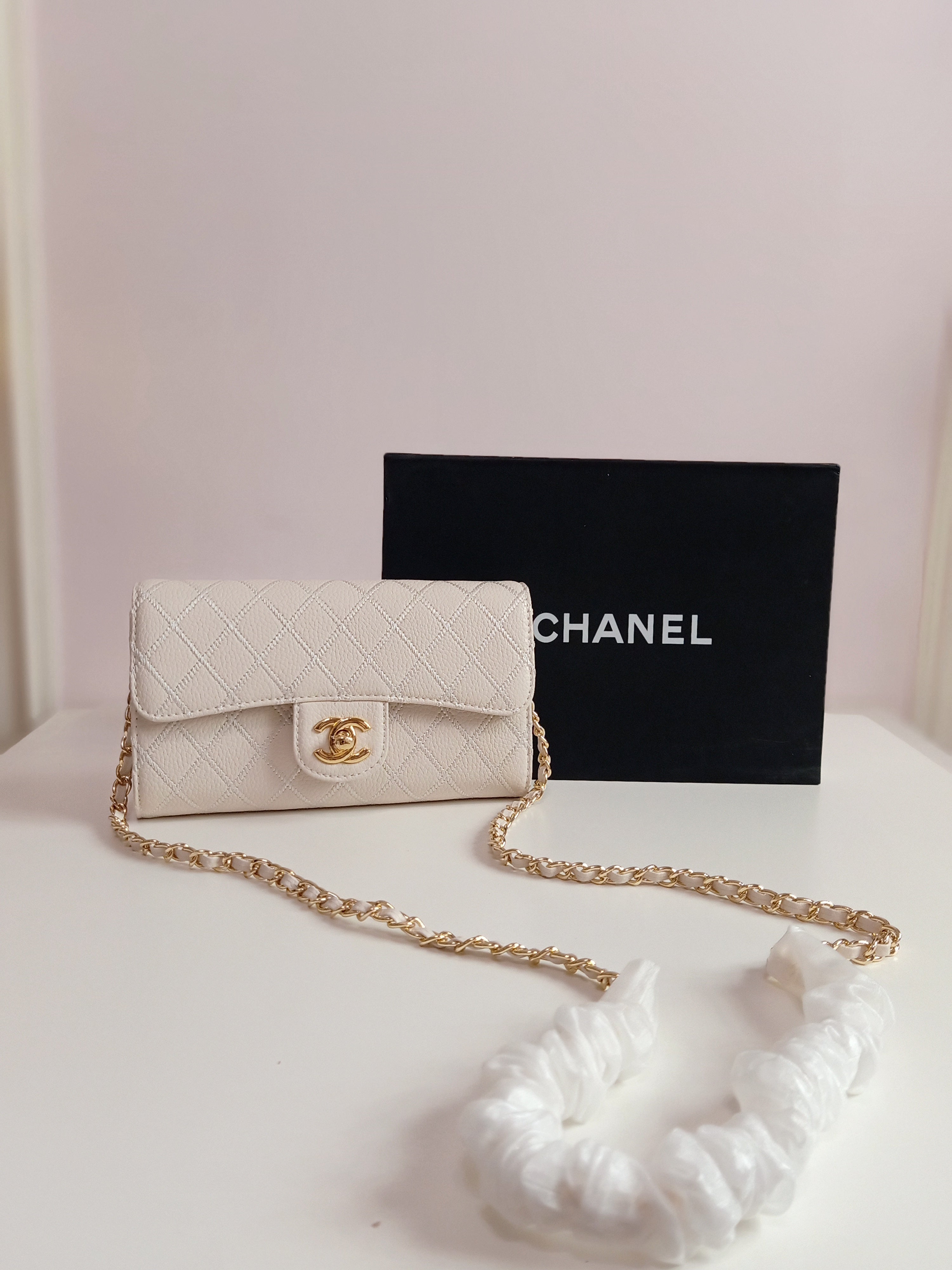 Chanel cross body in off white