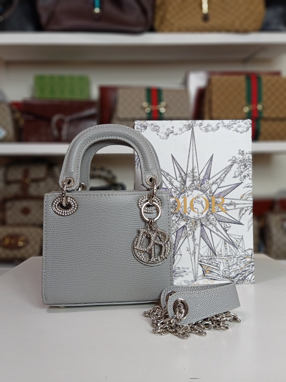 Lady Dior bag in grey
