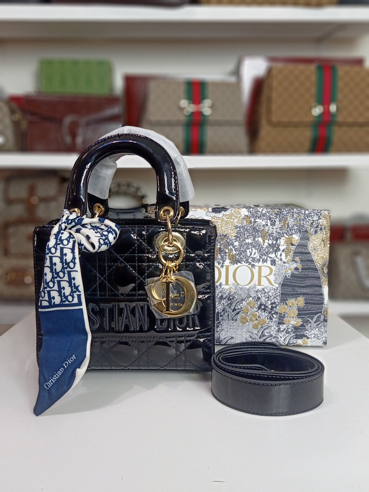 Lady Dior bag in black
