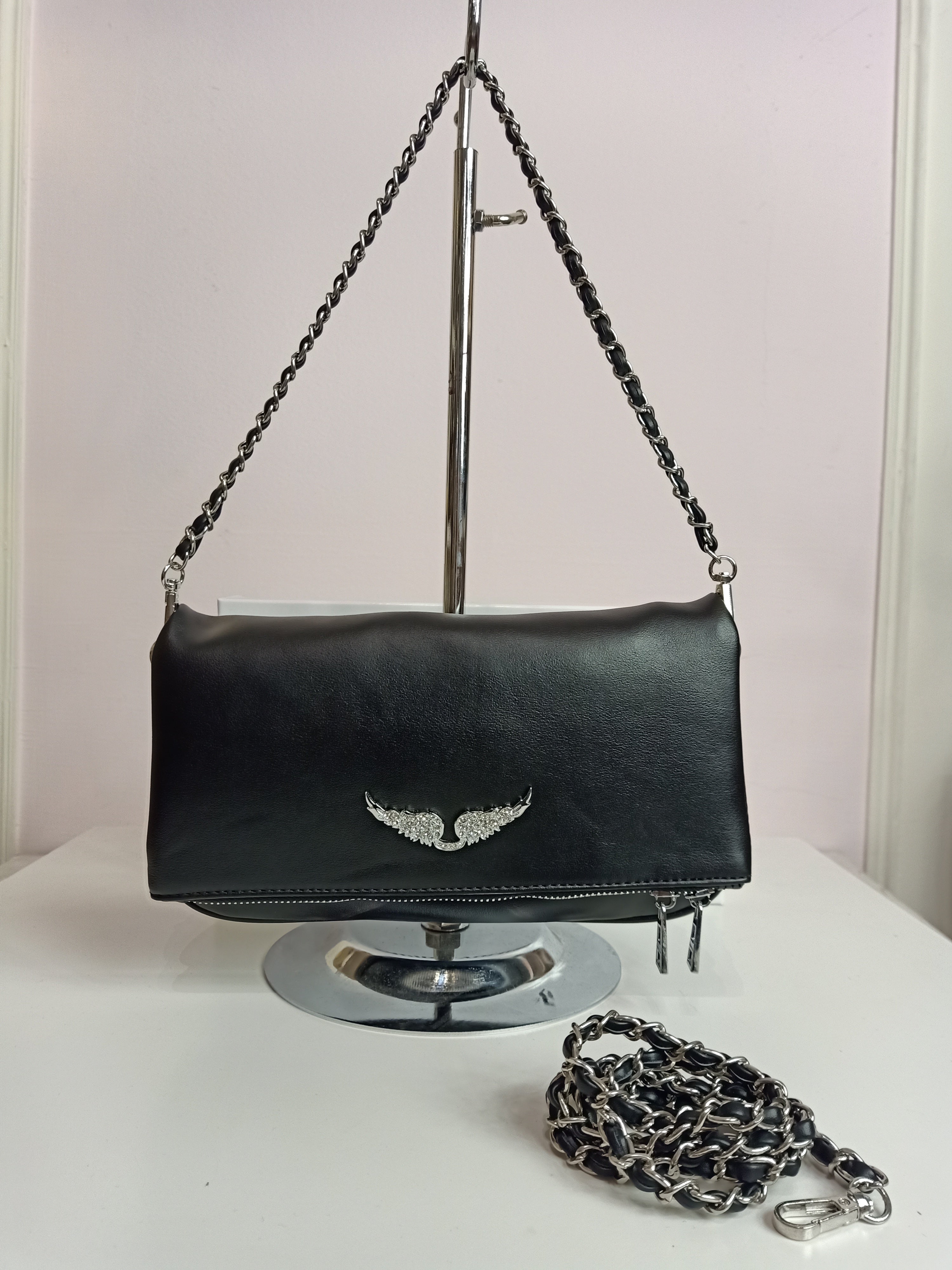 Zadig&Voltaire cross body bag in black-silver