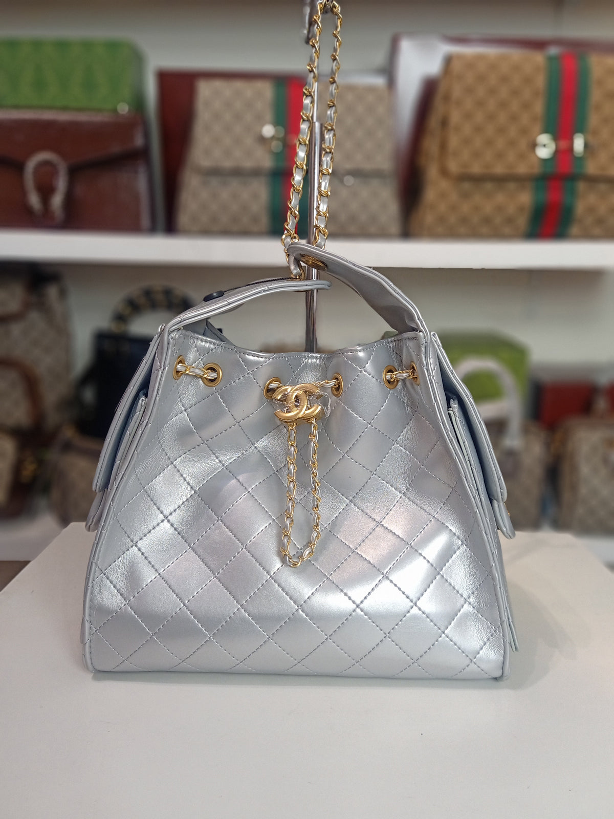 Chanel 25 in silver