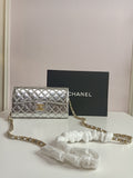 Chanel cross body in silver