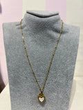 Double face Heart 18 gold plated stainless steel necklace