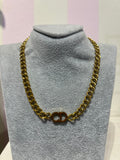 Dior 18 gold plated stainless steel necklace