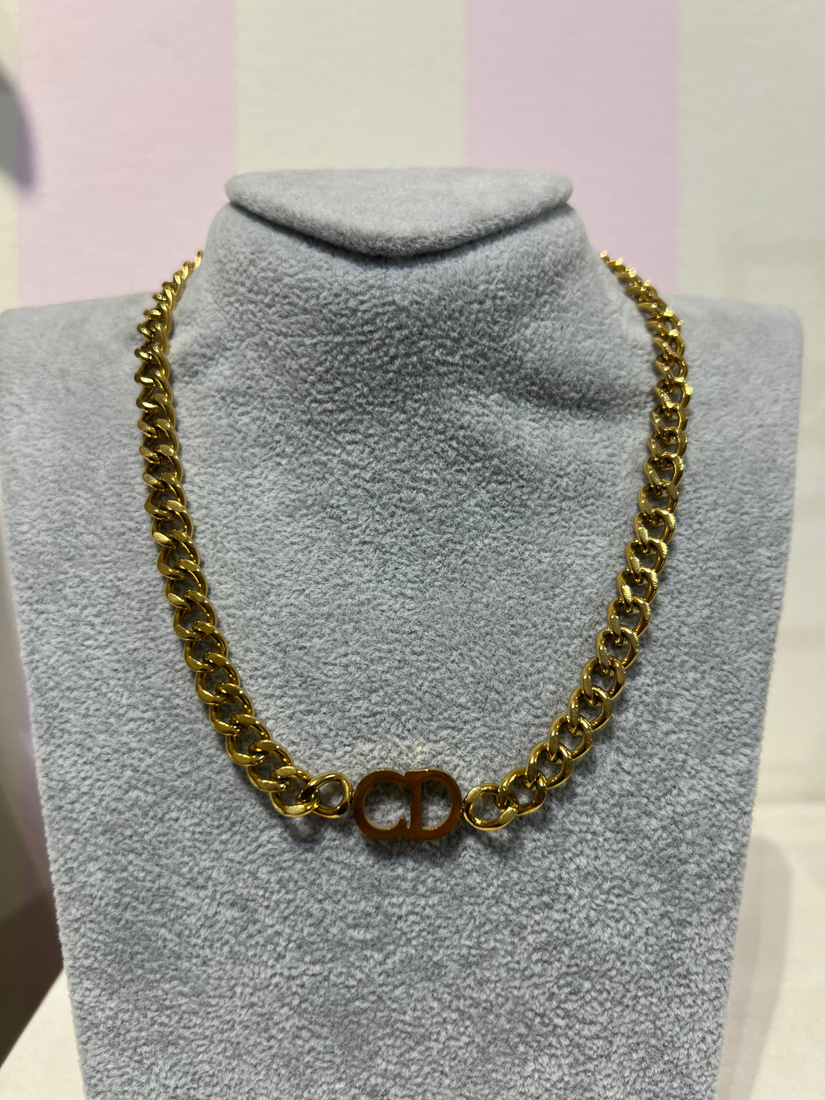 Dior 18 gold plated stainless steel necklace