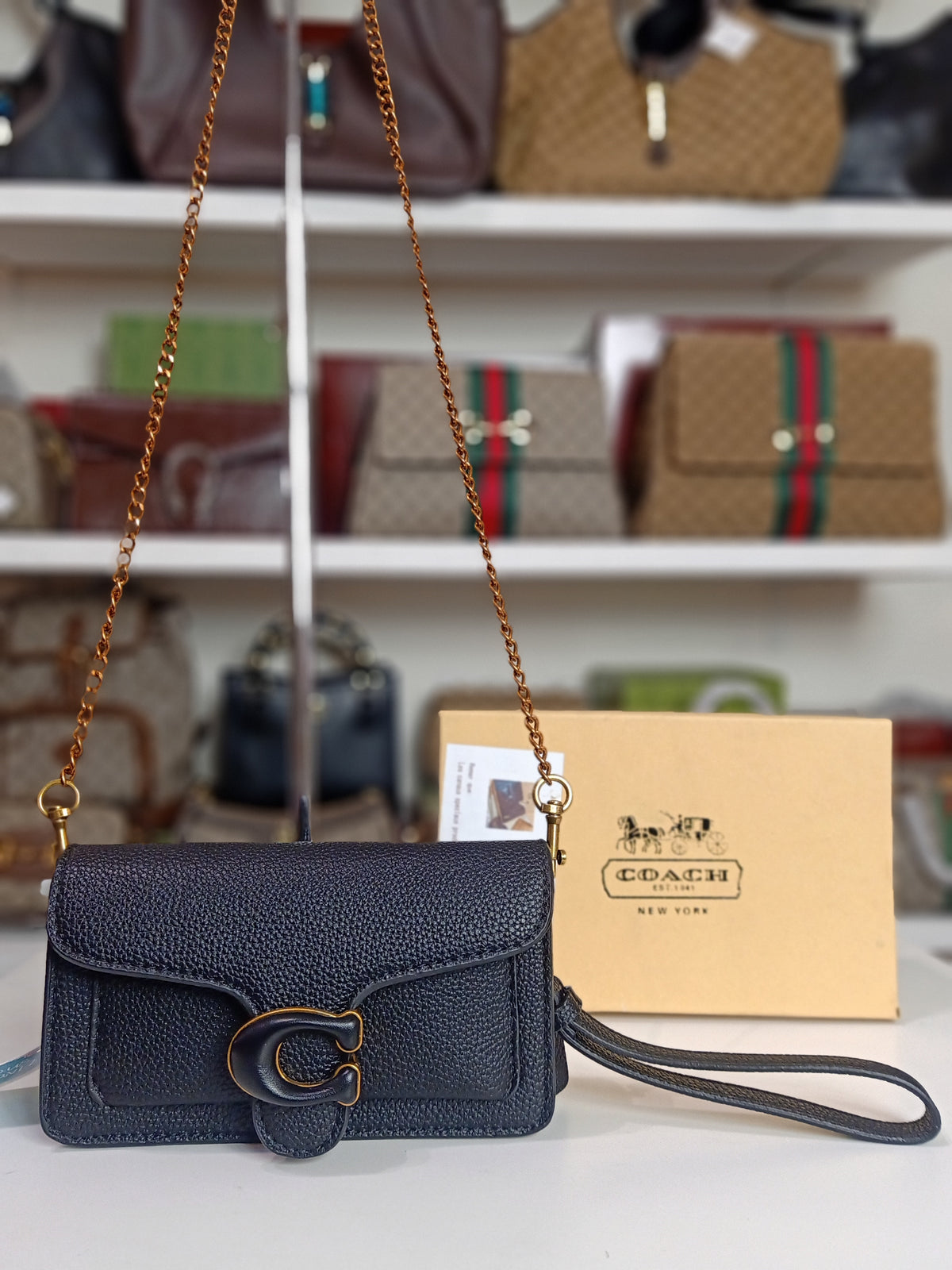 Coach cross body mini bag in black