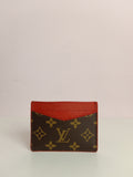 LV card holder in brown-red