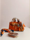 Hermes kelly small size in shiny orange