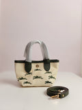 Long champ raffia small size in green