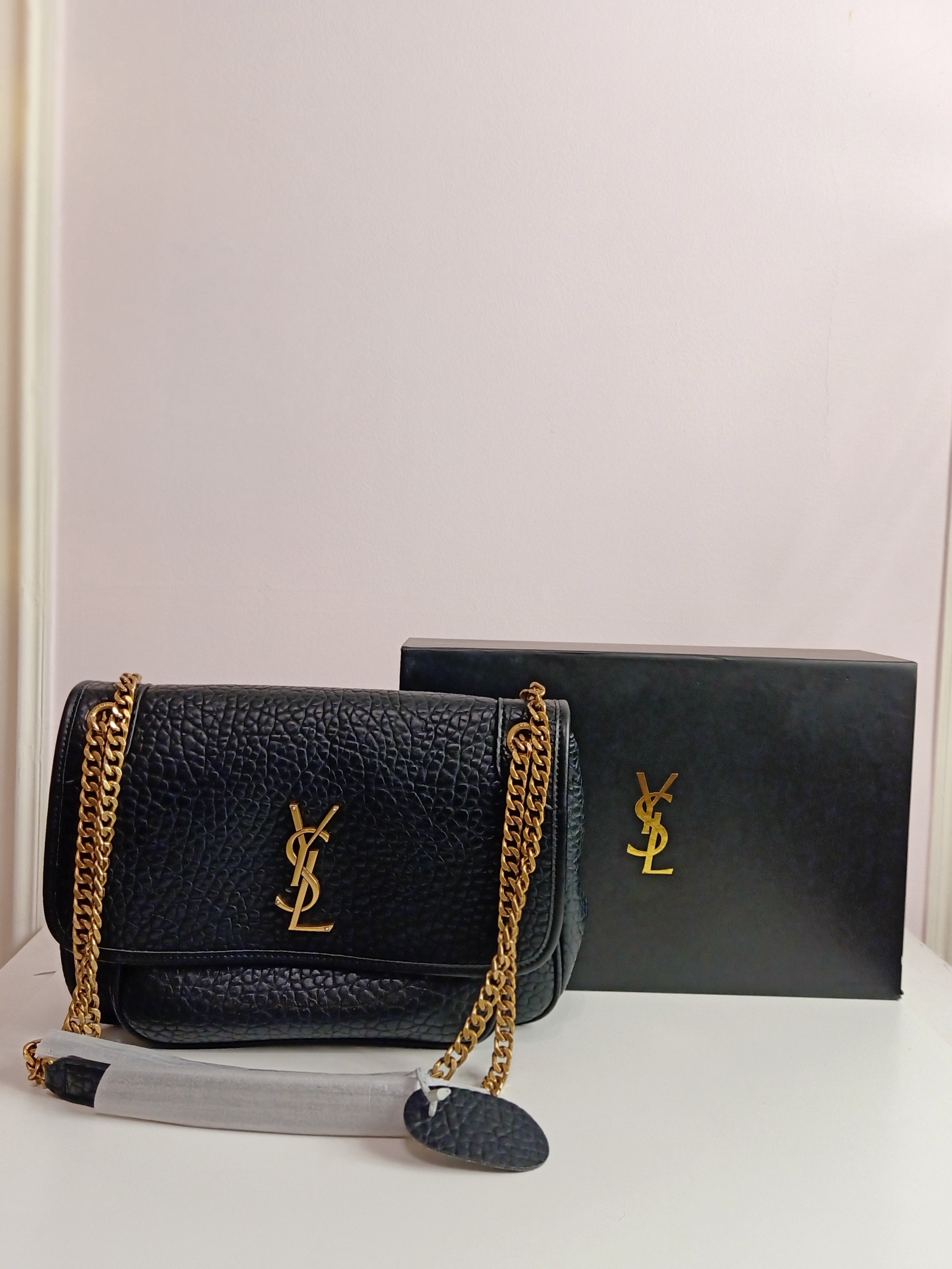 YSL medium size in black-gold