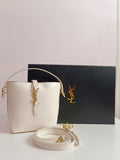 YSL bucket bag small size in white