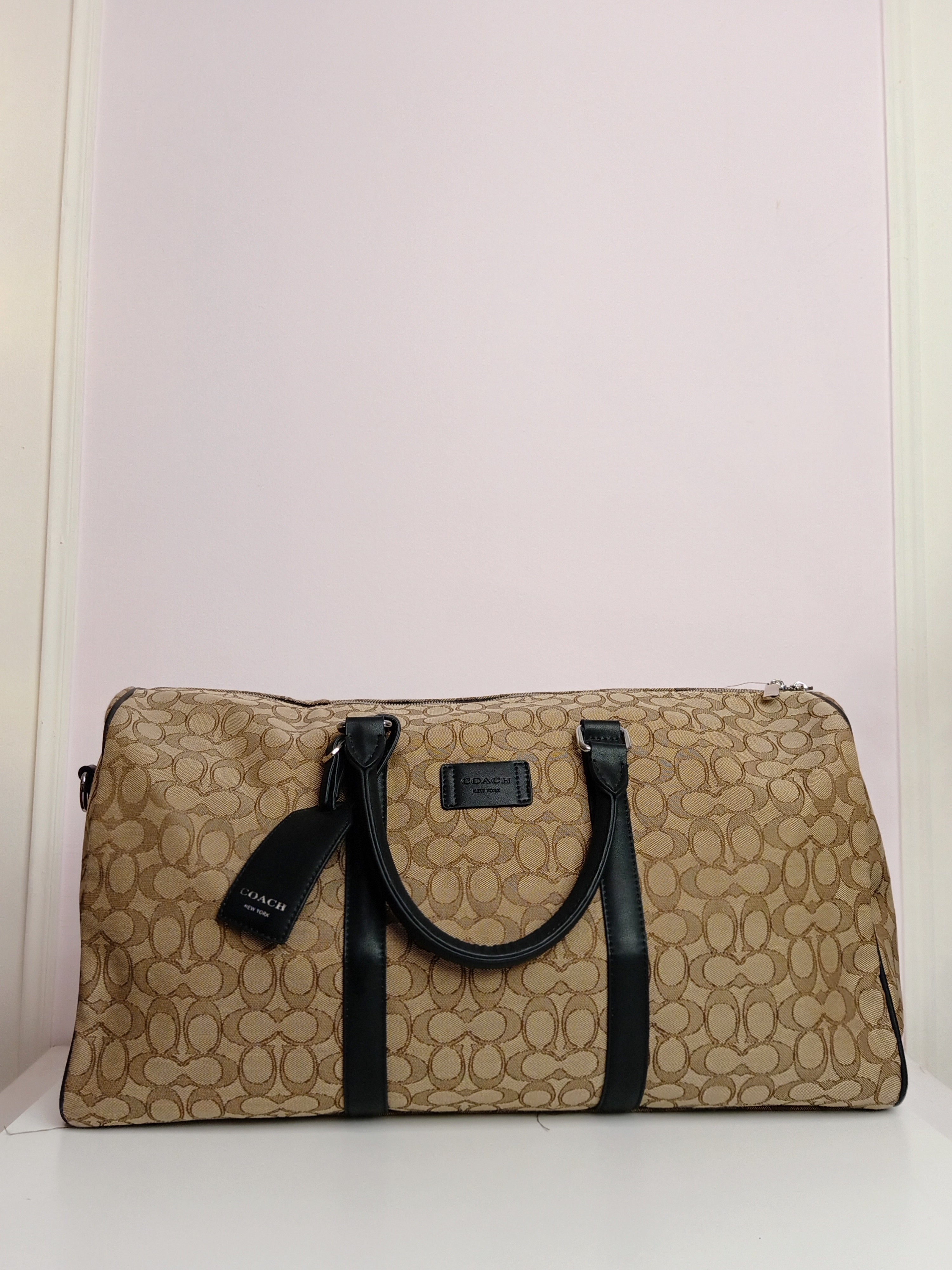 Coach duffle bag in beige-black