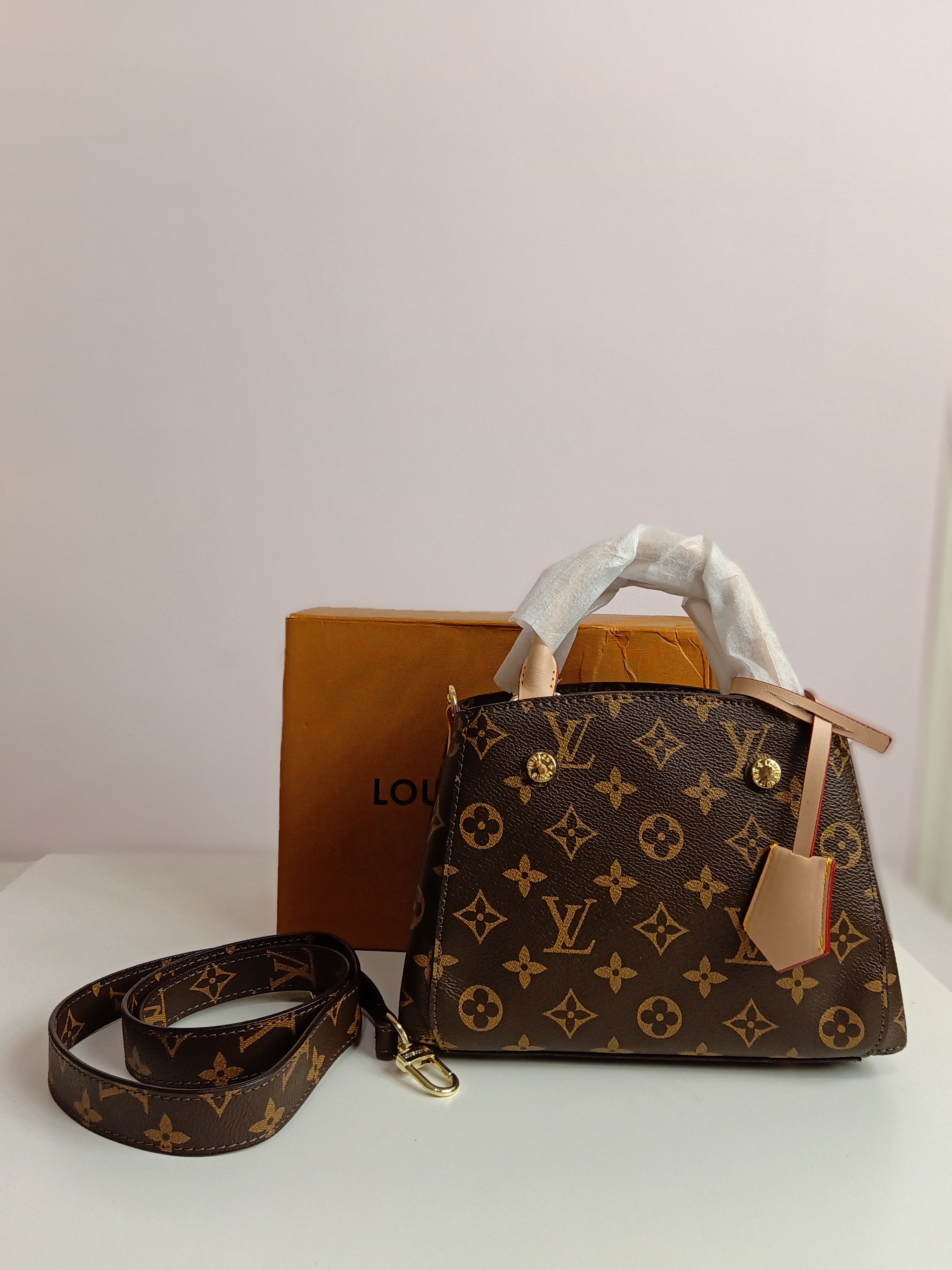 LV cross body bag small size in brown-beige