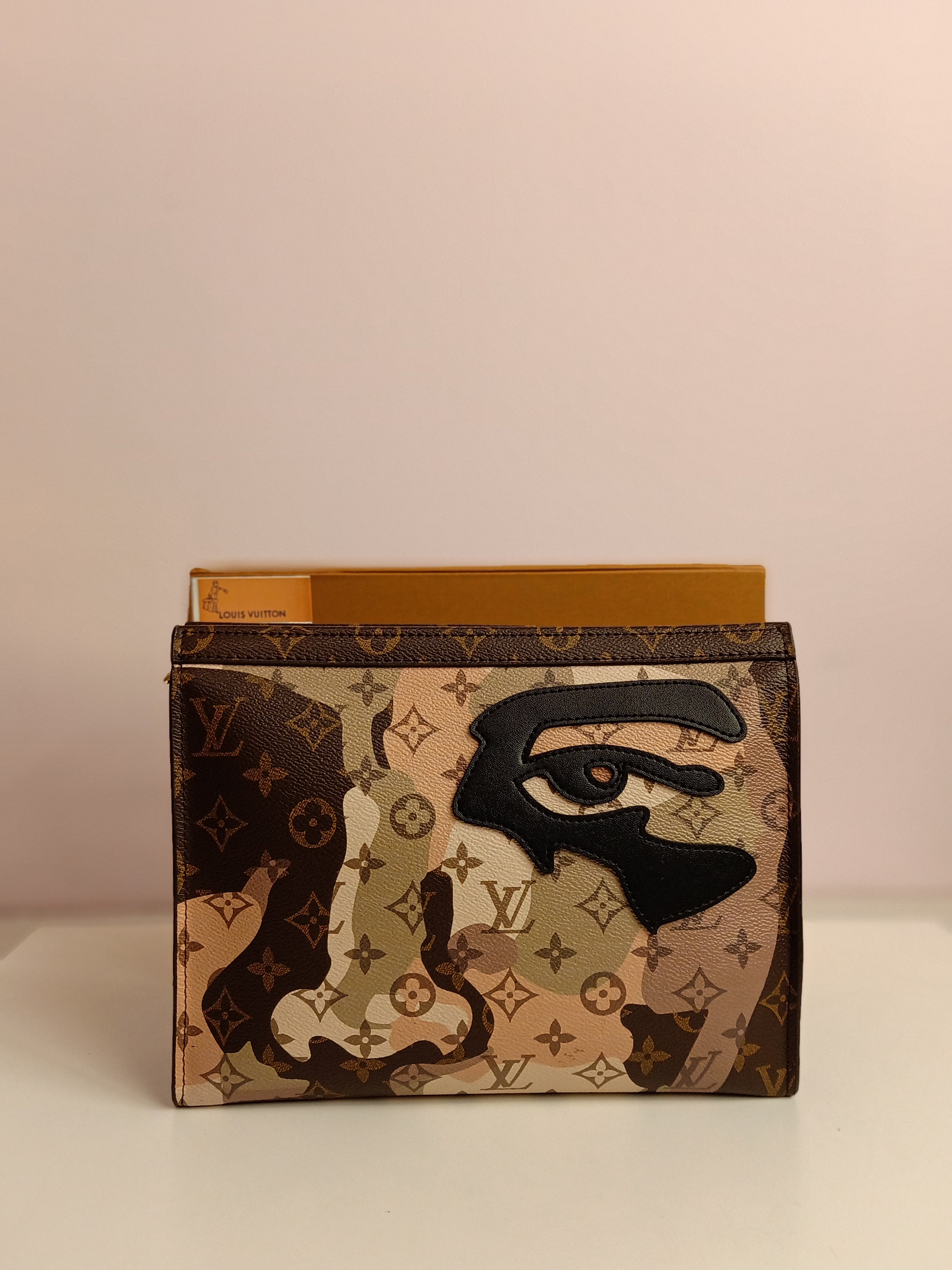 LV clutch in brown
