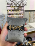 YSL leather bracelet in black