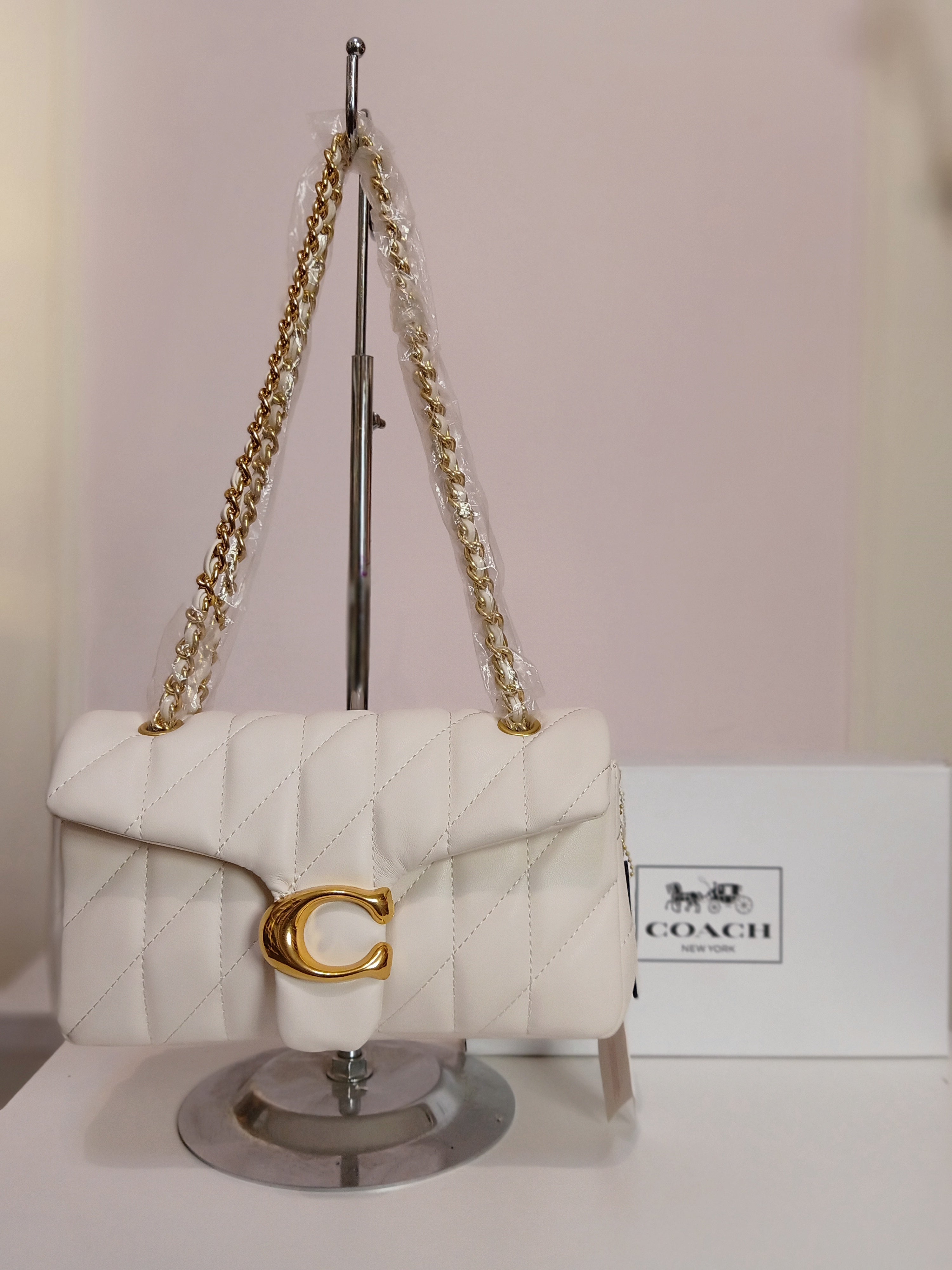 Coach tabby bag in white