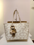 Coach teddy tote bag in beige