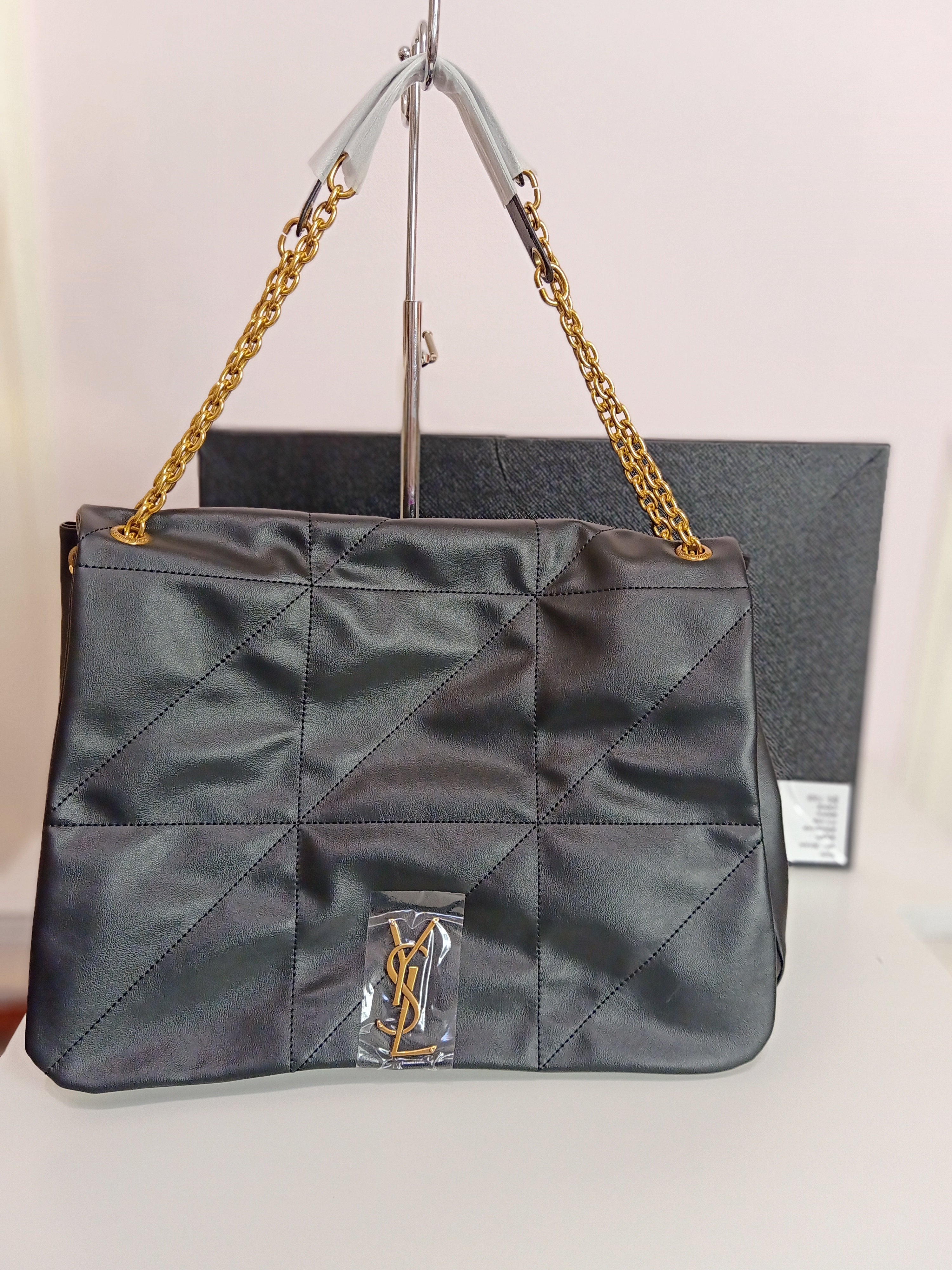 YSL large bag in black-gold
