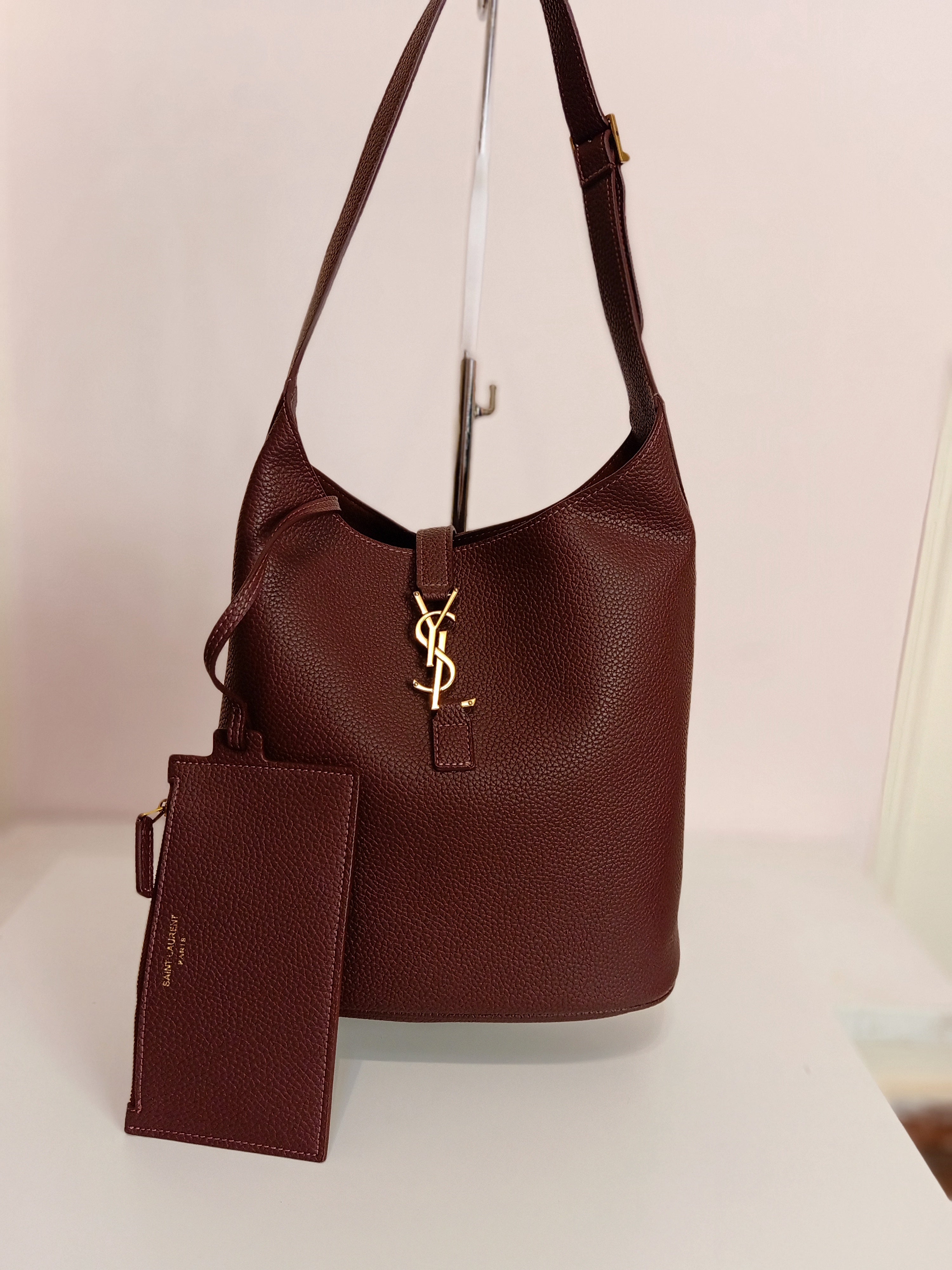 YSL large bag in burgundy