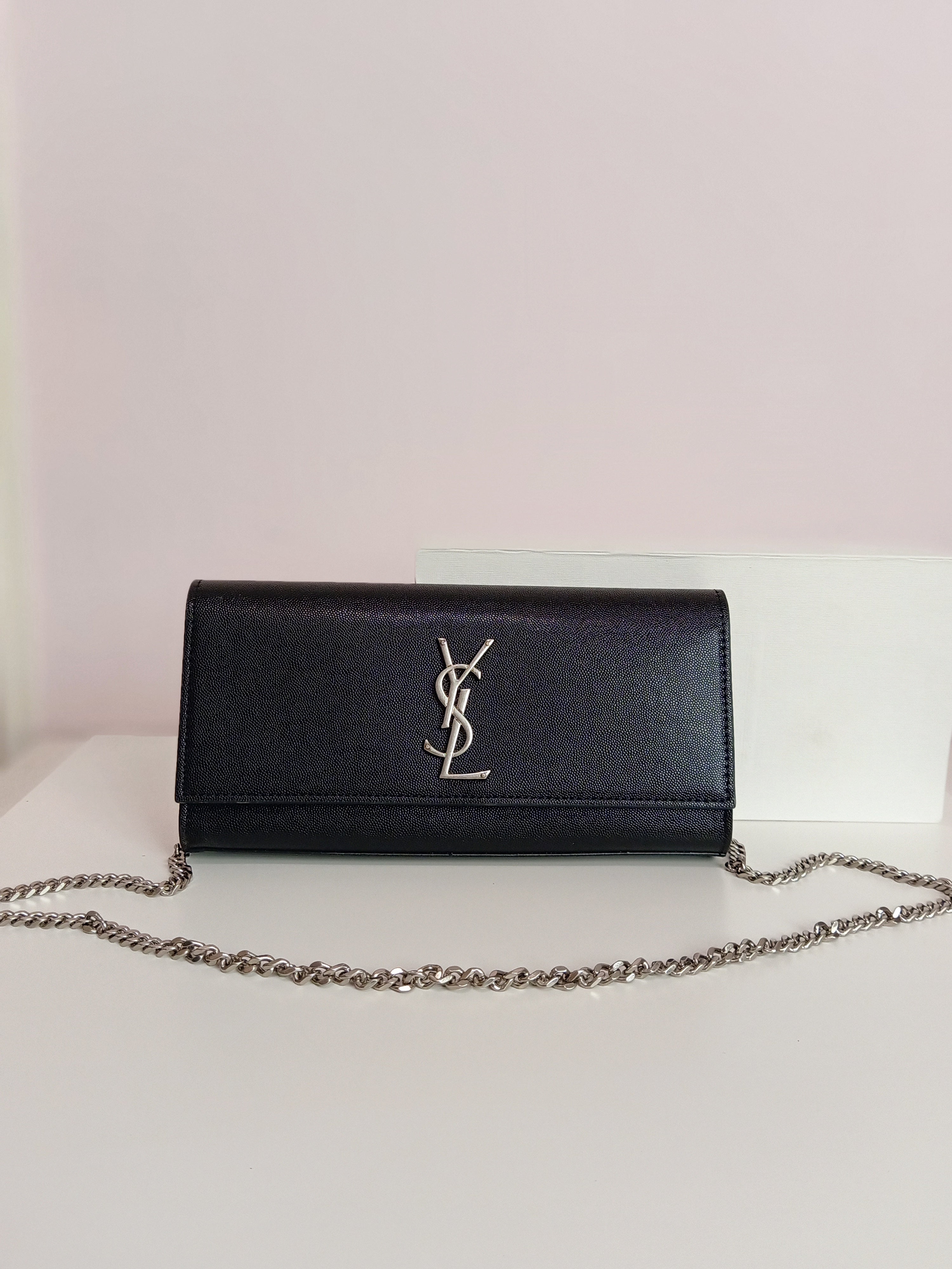 YSL small bag in black-silver