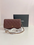Chanel small cross body bag in burgundy