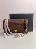 Chanel medium classic flap in burgundy-gold