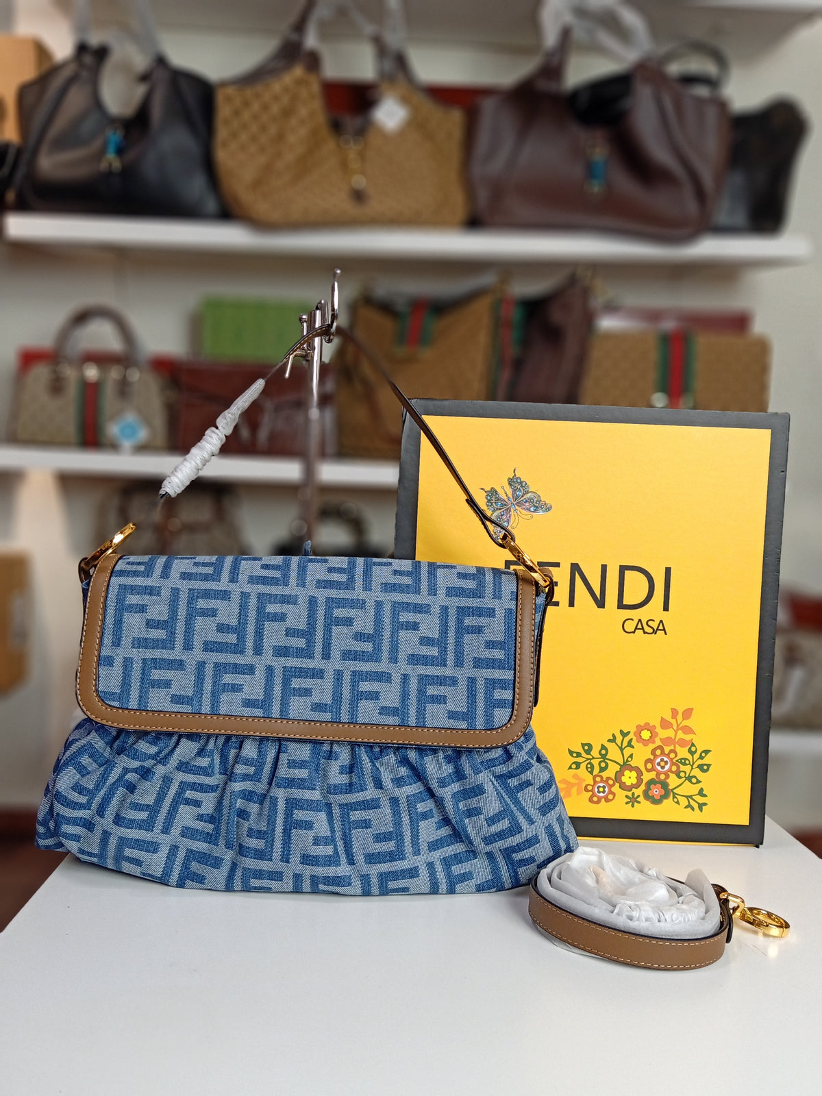 Fendi hand bag in blue